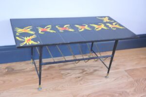 Vintage French Tiled Top Occasional Table - 2 Tiered