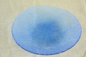 Vintage Large Irredescent Blue Glass Bowl