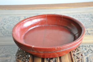 Antique Red Lacquered Chinese Bowl