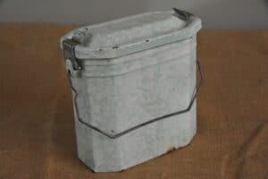 Vintage French Enamel Storage Tin