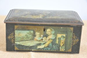 Antique French Decorated Metal Box