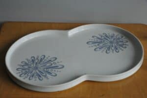 Vintage French Porcelain Kidney Shaped Platter