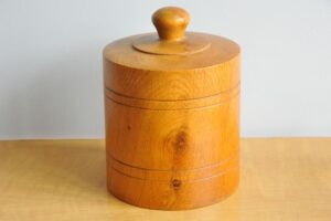 Vintage Solid Oak Covered Barrel