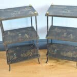 a pair of oriental inspired sidetables