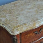 mid century pair of french louis xv style marble top three drawer bedside tables