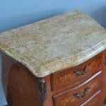mid century pair of french louis xv style marble top three drawer bedside tables