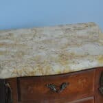 mid century pair of french louis xv style marble top three drawer bedside tables
