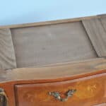 mid century pair of french louis xv style marble top three drawer bedside tables