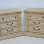 a pair of vintage three drawer painted chests of drawers by lexington