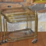 french mid century nesting brass serving drinks trolleys