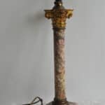 antique marble and bronze corinthian column table lamp