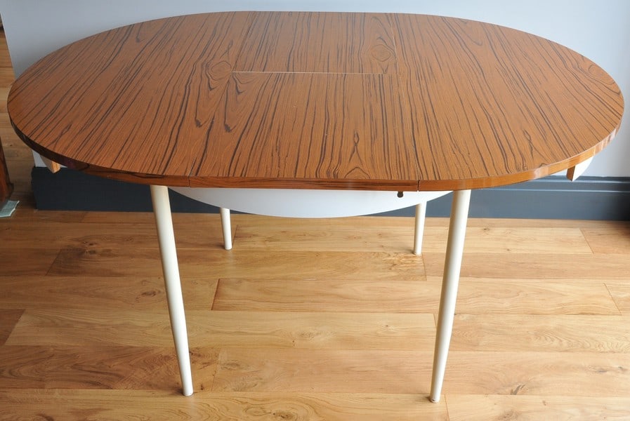 vintage round extending dining table