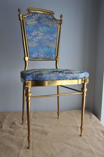 Vintage Italian Chiavari Solid Brass Chair