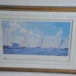 a very large superb vintage america's cup 2001 signed limited edition print by steven dews