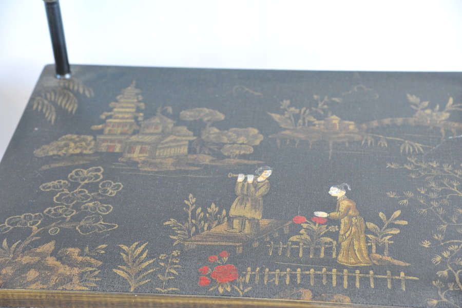 a pair of oriental inspired sidetables