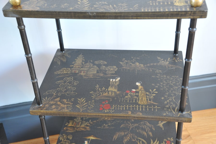 a pair of oriental inspired sidetables