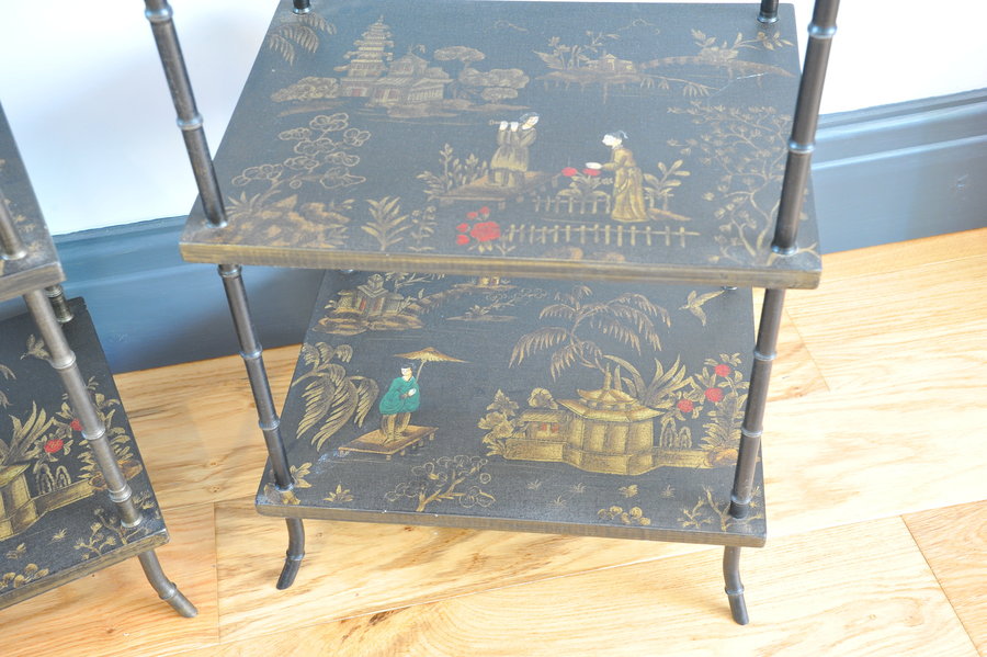 a pair of oriental inspired sidetables