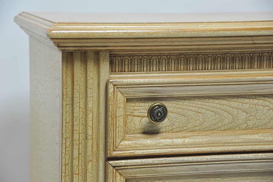 a pair of vintage three drawer painted chests of drawers by lexington