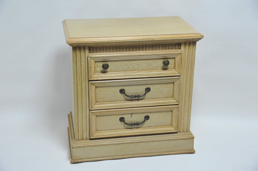 a pair of vintage three drawer painted chests of drawers by lexington