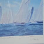 a very large superb vintage america's cup 2001 signed limited edition print by steven dews