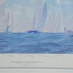 a very large superb vintage america's cup 2001 signed limited edition print by steven dews