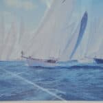 a very large superb vintage america's cup 2001 signed limited edition print by steven dews