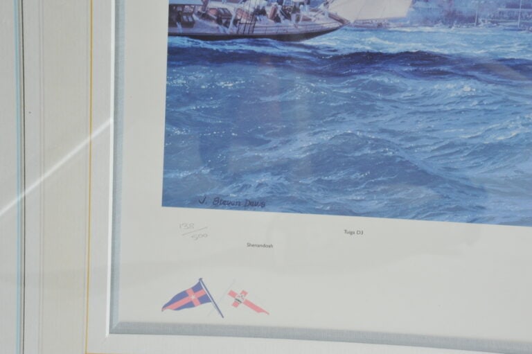 a very large superb vintage america's cup 2001 signed limited edition print by steven dews