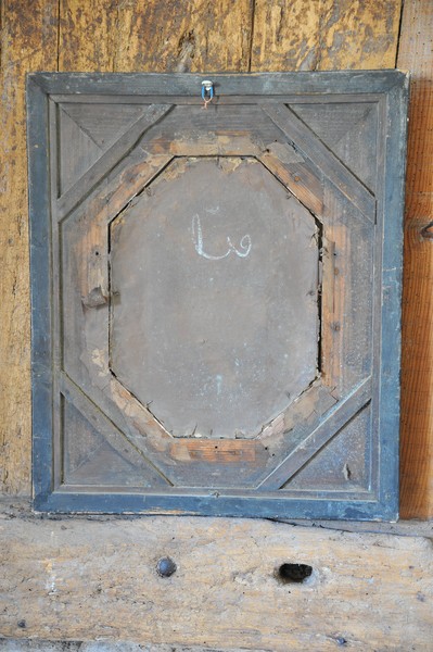 antique french ebonised and gilt wall mirror