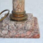 antique marble and bronze corinthian column table lamp