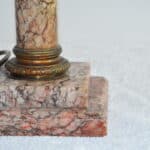 antique marble and bronze corinthian column table lamp