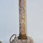 antique marble and bronze corinthian column table lamp