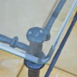 cast metal and glass giacommetti inspired console