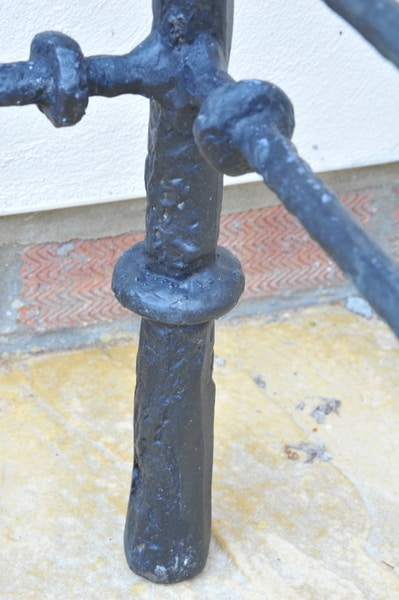cast metal and glass giacommetti inspired console