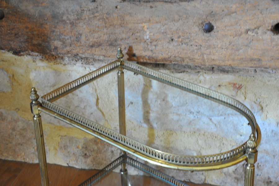 french mid century nesting brass serving drinks trolleys