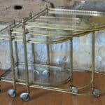 french mid century nesting brass serving drinks trolleys