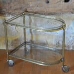 french mid century nesting brass serving drinks trolleys