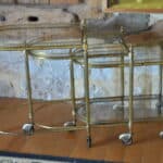 french mid century nesting brass serving drinks trolleys