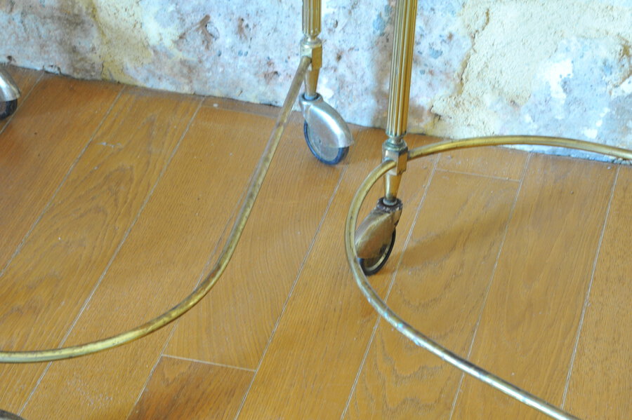 french mid century nesting brass serving drinks trolleys