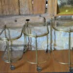 french mid century nesting brass serving drinks trolleys