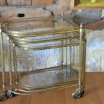french mid century nesting brass serving drinks trolleys