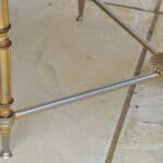 mid century french neo classical round marble and polished metal table