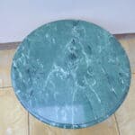 mid century french neo classical round marble and polished metal table