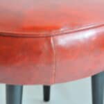 pair of vintage mid century upholstered foot stools