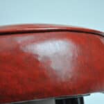 pair of vintage mid century upholstered foot stools