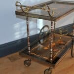 stunning vintage french brass drinks cart