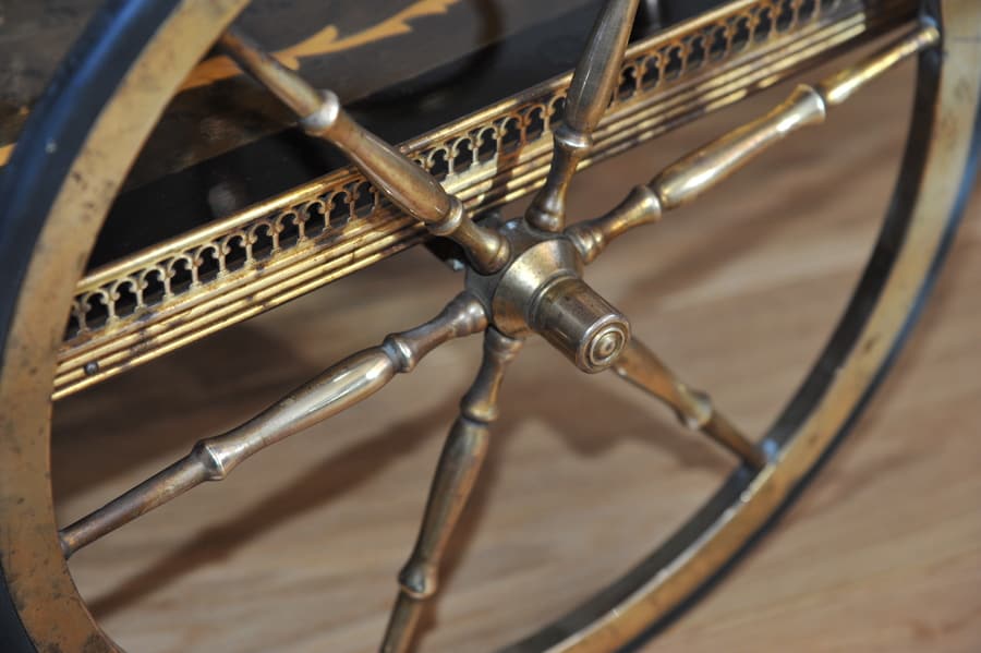 stunning vintage french brass drinks cart