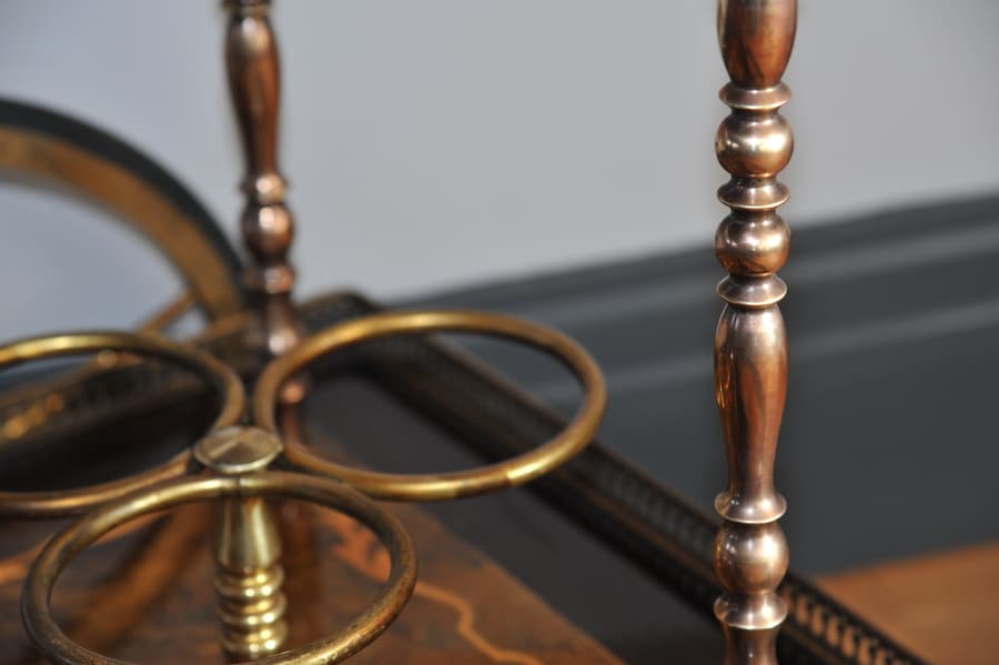 stunning vintage french brass drinks cart