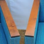 stylish pair of vintage upholstered armchairs