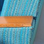 stylish pair of vintage upholstered armchairs