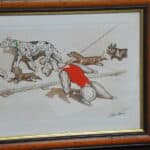 vintage boris o'klein dirty dogs of paris lithographic print